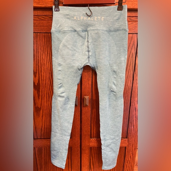 New, Alphalete Halo Leggings Vivid Blue XL Compression+ribbing High Waist - Picture 2 of 10